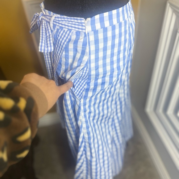 Thakoon x RTR 
Gingham Wrap Midi Skirt Blue Gingham Women's Skirt - Picture 9 of 12